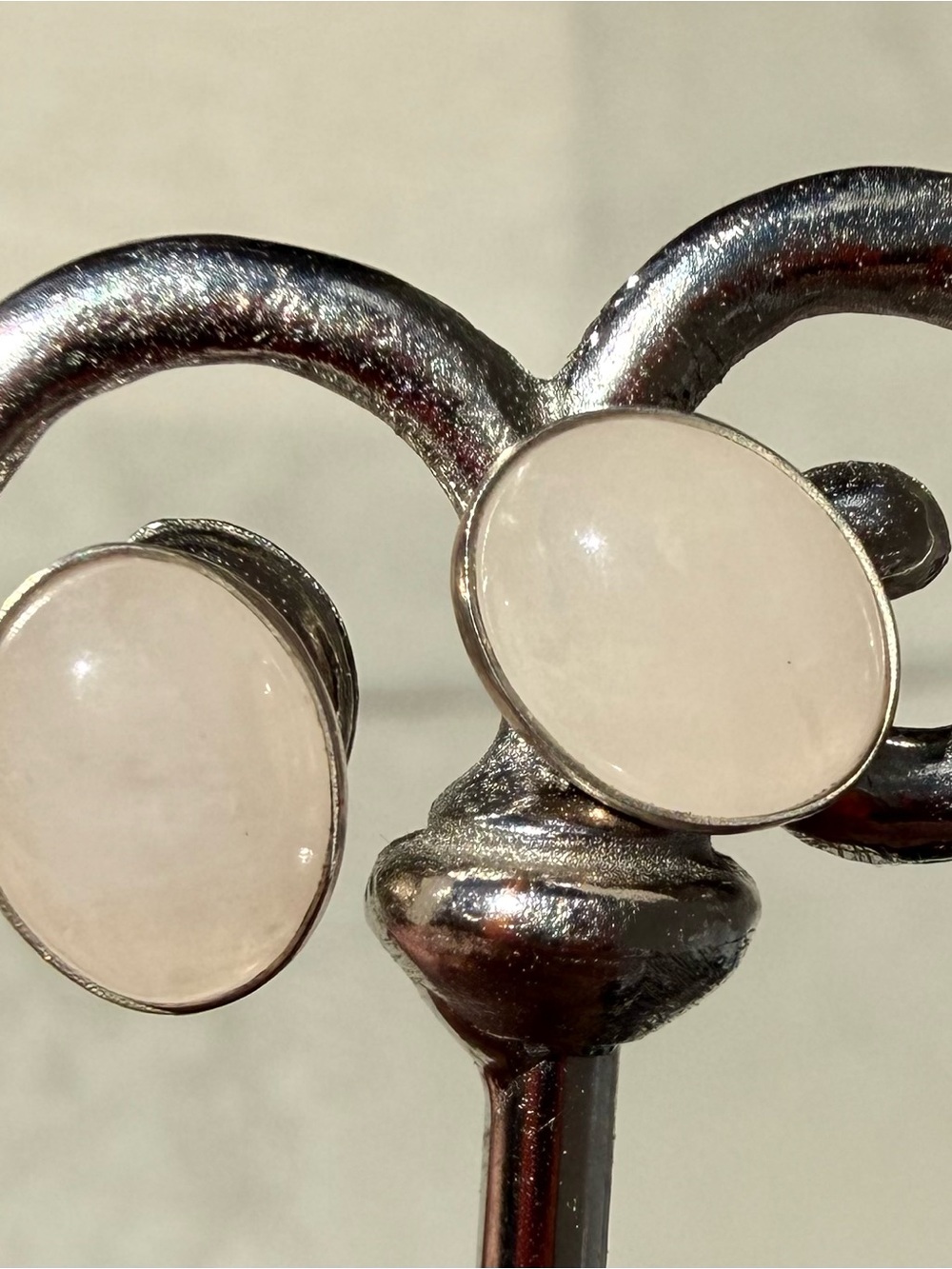 Sterling Silver Rose Quartz Oval Stud Earrings